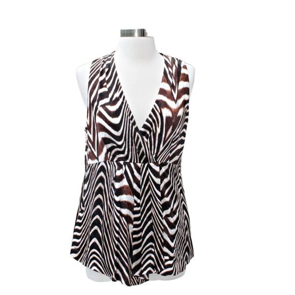 Classiques Entier Tops - Classiques Entier Women's Sexy Silk Tank Top Animal Print Size M